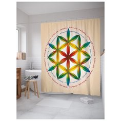 Штора для ванной JoyArty Цветочная решетка 180х200 (sc-18913) разноцветный