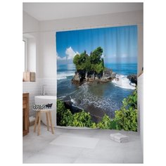 Штора для ванной JoyArty Неисследованный остров 180х200 (sc-16212) разноцветный