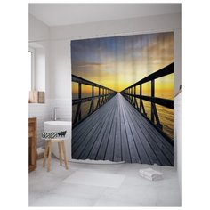 Штора для ванной JoyArty Бескрайний мост 180х200 (sc-13837) разноцветный