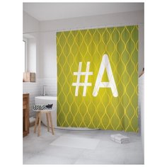 Штора для ванной JoyArty Зеленая a с хештэгом 180х200 (sc-3998a) разноцветный