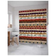 Штора для ванной JoyArty Доисторическая фантазия 180х200 (sc-16830) разноцветный