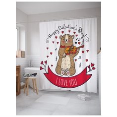 Штора для ванной JoyArty Любящий медведь 180х200 (sc-22382) разноцветный
