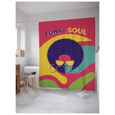 Штора для ванной JoyArty Фанк и соул 180х200 (sc-22029) разноцветный