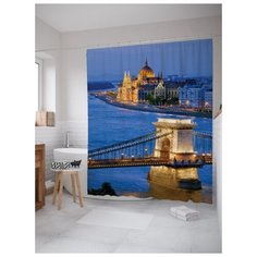 Штора для ванной JoyArty Достопримечательности Будапешта 180х200 (sc-13648) разноцветный