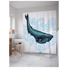 Штора для ванной JoyArty Китовая мощь 180х200 (sc-23206) разноцветный