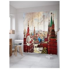 Штора для ванной JoyArty Красная площадь 180х200 (sc-11708685) разноцветный