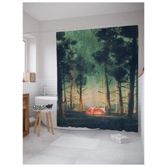 Штора для ванной JoyArty Вынужденный привал 180х200 (sc-23077) разноцветный