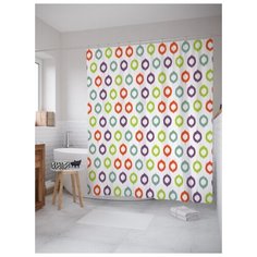 Штора для ванной JoyArty Разукрашенные кольца 180х200 (sc-14328) разноцветный