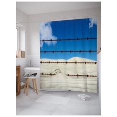 Штора для ванной JoyArty Колючая проволока в пустыне 180х200 (sc-9990) разноцветный