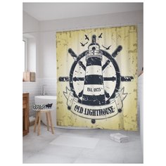 Штора для ванной JoyArty Старый маяк 180х200 (sc-2893) разноцветный
