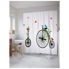 Штора для ванной JoyArty Необычные велосипеды 180х200 (sc-17794) разноцветный
