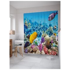 Штора для ванной JoyArty Океанская история 180х200 (sc-21295) разноцветный