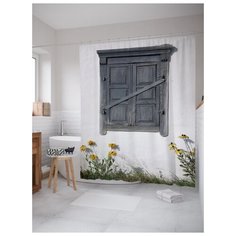 Штора для ванной JoyArty Забитое окно 180х200 (sc-18001) разноцветный