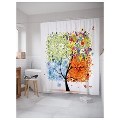 Штора для ванной JoyArty Квадратное дерево 180х200 (sc-19661) разноцветный