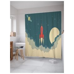 Штора для ванной JoyArty Космическая ракета 180х200 (sc-71505) разноцветный