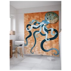 Штора для ванной JoyArty Сказочный осьминог 180х200 (sc-15037) разноцветный