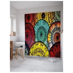 Штора для ванной JoyArty Китайские зонты 180х200 (sc-21362) разноцветный