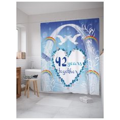 Штора для ванной JoyArty 41 года вместе 180х200 (sc-7767) разноцветный