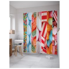 Штора для ванной JoyArty Цветные сладости 180х200 (sc-18465) разноцветный