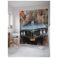 Штора для ванной JoyArty Граффити автомобиль 180х200 (sc-18224) разноцветный