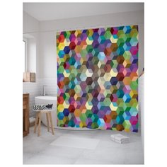 Штора для ванной JoyArty Красочные соты 180х200 (sc-12462) разноцветный