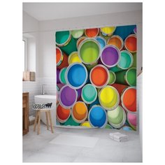 Штора для ванной JoyArty Палитра цветов 180х200 (sc-6492) разноцветный