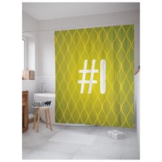 Штора для ванной JoyArty Зеленая i с хештэгом 180х200 (sc-3998i) разноцветный