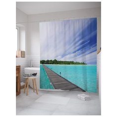 Штора для ванной JoyArty Путь на остров 180х200 (sc-13835) разноцветный