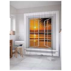 Штора для ванной JoyArty Открой закат 180х200 (sc-11843) разноцветный