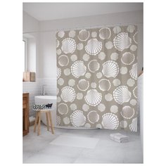 Штора для ванной JoyArty Парад ракушек 180х200 (sc-2891) разноцветный