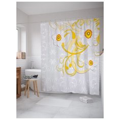 Штора для ванной JoyArty Поднебесные цветы 180х200 (sc-16649) разноцветный