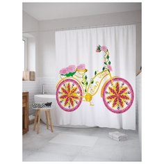 Штора для ванной JoyArty Девичий велосипед 180х200 (sc-17800) разноцветный