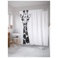 Штора для ванной JoyArty Скромный жираф 180х200 (sc-18095) разноцветный