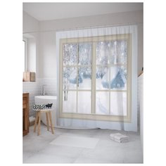 Штора для ванной JoyArty Снег за окном 180х200 (sc-6738) разноцветный