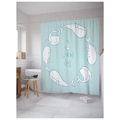 Штора для ванной JoyArty Китовая радость 180х200 (sc-11069) разноцветный