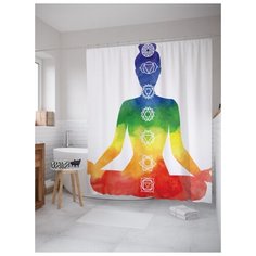 Штора для ванной JoyArty Семь чакр 180х200 (sc-37564) разноцветный