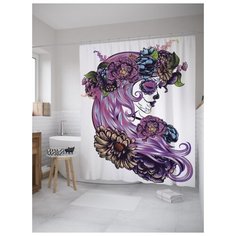 Штора для ванной JoyArty Цветочная девушка 180х200 (sc-10471) разноцветный