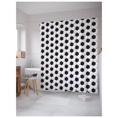 Штора для ванной JoyArty Футбольные соты 180х200 (sc-12401) разноцветный