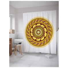 Штора для ванной JoyArty Желтая мандала 180х200 (sc-12617V2) разноцветный