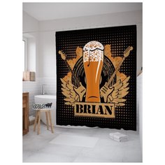 Штора для ванной JoyArty Рок-н-ролл и пиво 180х200 (sc-3979) разноцветный