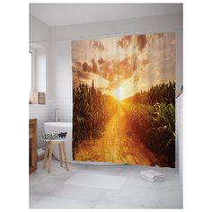 Штора для ванной JoyArty Кукурузный закат 180х200 (sc-9984) разноцветный