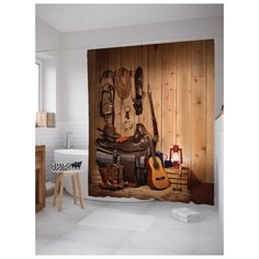 Штора для ванной JoyArty Уют ковбоя 180х200 (sc-23094) разноцветный