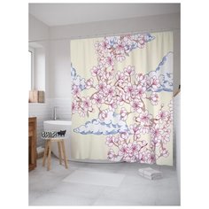 Штора для ванной JoyArty Цветы за облаками 180х200 (sc-14288) разноцветный