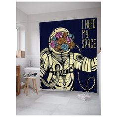 Штора для ванной JoyArty Космический букет 180х200 (sc-19932) разноцветный