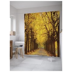 Штора для ванной JoyArty Осенняя аллея 180х200 (sc-9335) разноцветный