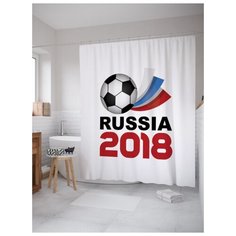 Штора для ванной JoyArty Футбол в России 180х200 (sc-67487331) разноцветный