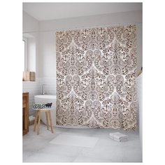 Штора для ванной JoyArty Серый узор 180х200 (sc-4893) разноцветный