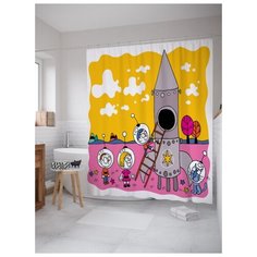Штора для ванной JoyArty Маленькие космонавты 180х200 (sc-15484) разноцветный