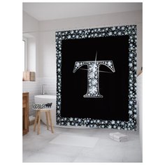 Штора для ванной JoyArty Буква T 180х200 (sc-3470t) разноцветный