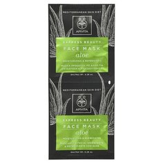 Apivita Express Beauty увлажняющая и освежающая маска с Алое, 8 мл, 2 шт.